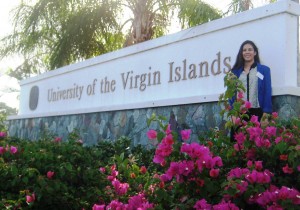 Fabbiana Rodríguez en la Universidad de Islas Vírgenes.