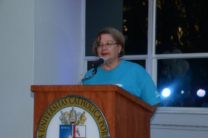 La profesora Digna Hernández participó del encuentro. Enfatizó en la importancia de la lectura.