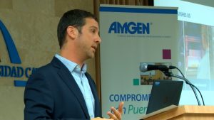 El ciclo de conferencias Amgen Biotechnology Lecture Series cuenta con el apoyo de Amgen, empresa que ha puesto a disposición de la academia a un grupo de sus asociados para ofrecer las conferencias sobre Biotecnología en los recintos universitarios.